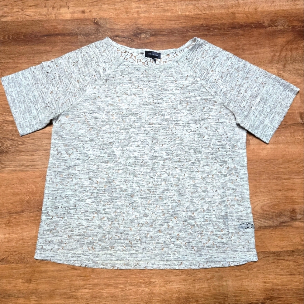 The Limited Light Gray Lace Boxy Tee